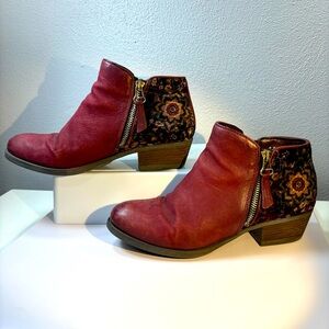Miz Mooz New York City Bangkok Burgundy Leather Ankle Boots size EU 39, US 8.5